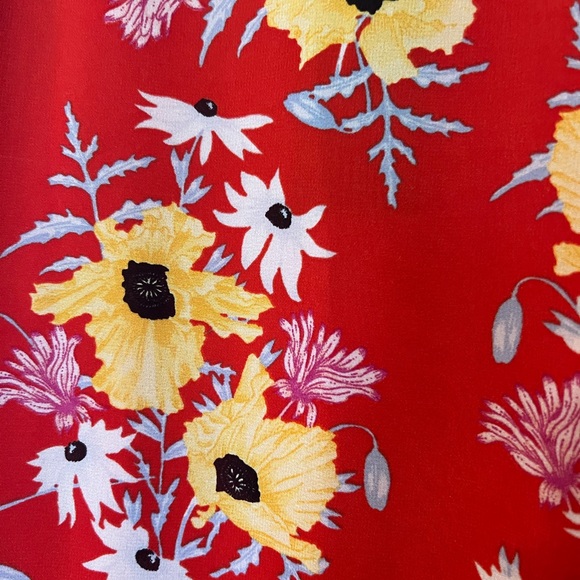 NWT divided 8 floral summer dress red yellow spaghetti strap - Picture 6 of 10